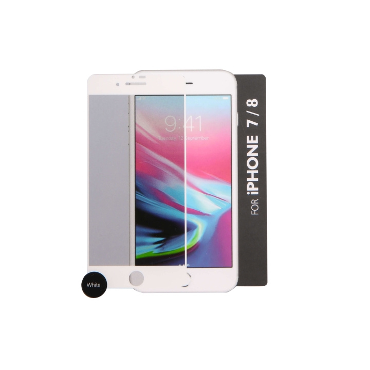 Gear Härdat Glas 3D Gum Full Cover Vit iPhone 6/7/8/SE Incl. Monteringsram ryhmässä ÄLYPUHELIMET JA TABLETIT / Puhelimen suojakotelo / Apple / iPhone 8 / Näytönsuoja @ TP E-commerce Nordic AB (C12410)