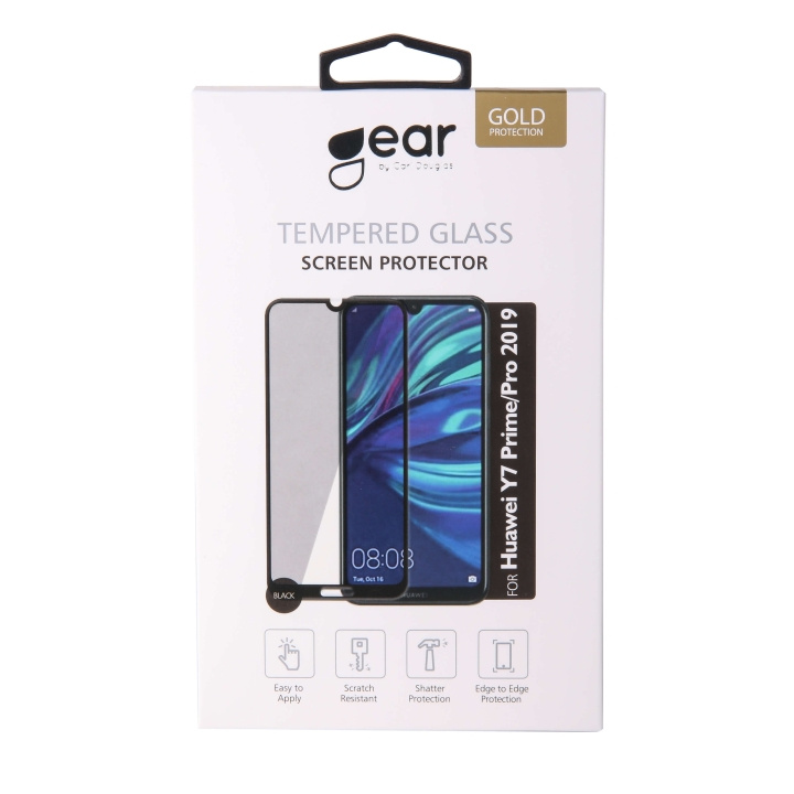 Gear Härdat Glas 3D Full Cover Svart Huawei Y7 Prime/Pro 2019 ryhmässä ÄLYPUHELIMET JA TABLETIT / Puhelimen suojakotelo / Huawei/Honori @ TP E-commerce Nordic AB (C12412)