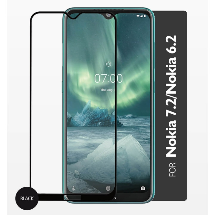 Gear Härdat Glas 2,5D Full Cover Nokia 7.2 ryhmässä ÄLYPUHELIMET JA TABLETIT / Puhelimen suojakotelo / Nokia/Microsoft @ TP E-commerce Nordic AB (C12434)
