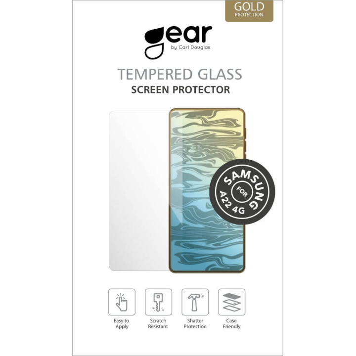 Gear Härdat Glas 2.5D Samsung A22 4G ryhmässä ÄLYPUHELIMET JA TABLETIT / Puhelimen suojakotelo / Samsung @ TP E-commerce Nordic AB (C12449)