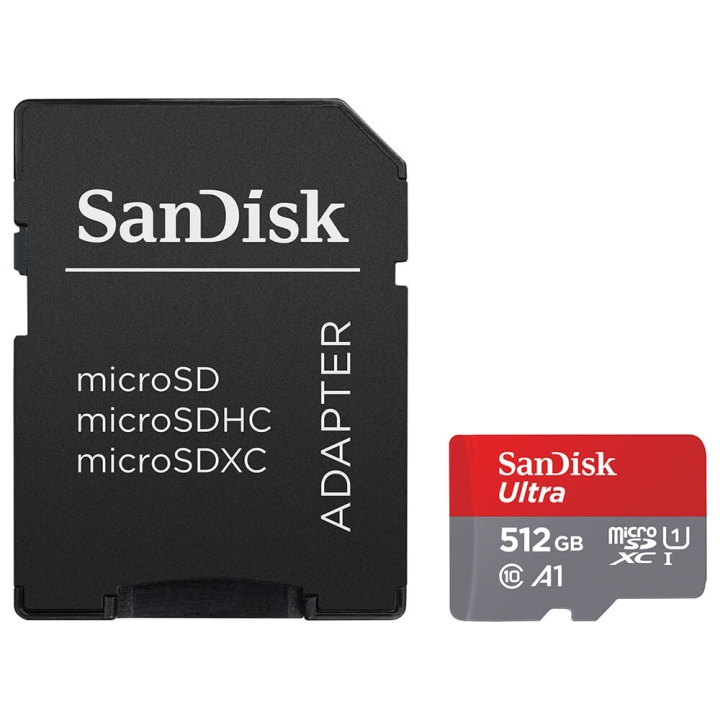 SANDISK MicroSDXC Mobil Ultra 512GB 150MB/s UHS-I Adap ryhmässä KODINELEKTRONIIKKA / Tallennusvälineet / Muistikortit / MicroSD/HC/XC @ TP E-commerce Nordic AB (C12630)