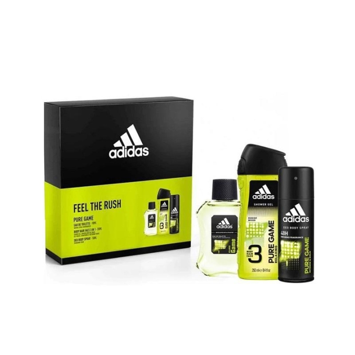 Giftset Adidas Pure Game Edt 100ml + Shower Gel 250ml + Deo Spray 150ml ryhmässä KAUNEUS JA TERVEYS / Lahjapakkaukset / Miesten lahjapakkaukset @ TP E-commerce Nordic AB (C12858)