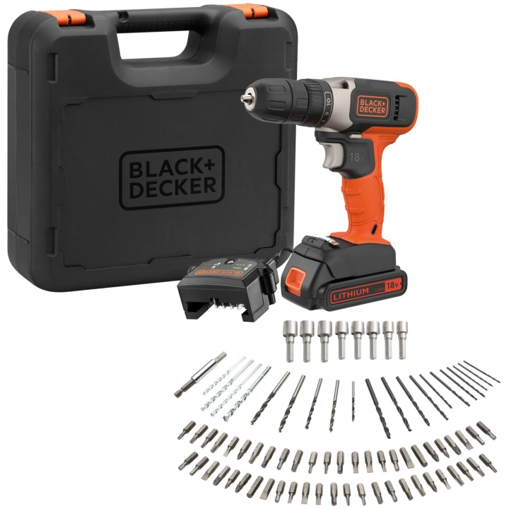 Black & Decker Skruvdragare 18V med tillbehör & Väska ryhmässä KOTI, TALOUS JA PUUTARHA / Työkalut & Tee itse / Ruuvimeisselit @ TP E-commerce Nordic AB (C12972)