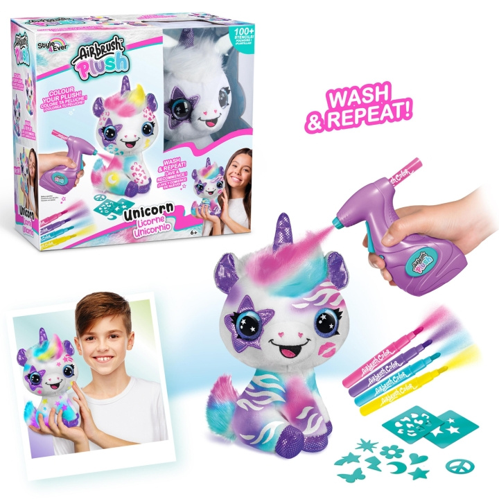 AMO TOYS Airbrush Plush Unicorn ryhmässä LELUT, TUOTTEET LAPSILLE JA VAUVOILLE / Lelut vauvoille (0-3v) / Pehmolelut @ TP E-commerce Nordic AB (C13076)