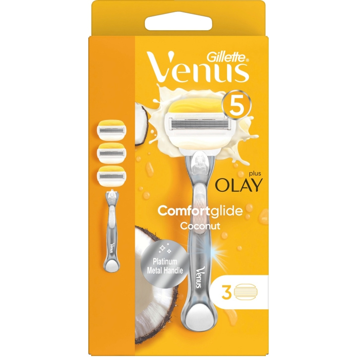 Gillette Venus Rakhyvel Comfortglide Coconut Olay 3st ryhmässä KAUNEUS JA TERVEYS / Hiukset &Stailaus / Sheivaus ja trimmaus / Partahöylät & Tarvikkeet @ TP E-commerce Nordic AB (C13101)