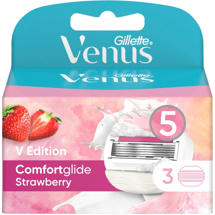 Gillette Venus Rakblad Comfortglide Strawberry 3st ryhmässä KAUNEUS JA TERVEYS / Hiukset &Stailaus / Sheivaus ja trimmaus / Partahöylät & Tarvikkeet @ TP E-commerce Nordic AB (C13114)