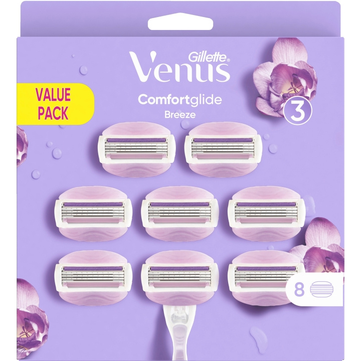 Gillette Venus Rakblad Comfortglide Breeze 8st ryhmässä KAUNEUS JA TERVEYS / Hiukset &Stailaus / Sheivaus ja trimmaus / Partahöylät & Tarvikkeet @ TP E-commerce Nordic AB (C13123)