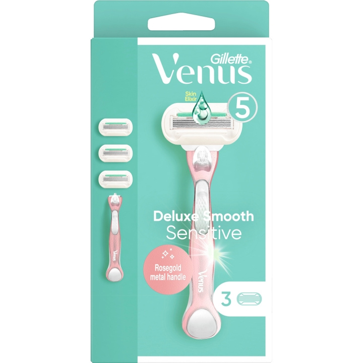 Gillette Venus Rakhyvel Deluxe Smooth Sensiti ryhmässä KAUNEUS JA TERVEYS / Hiukset &Stailaus / Sheivaus ja trimmaus / Partahöylät & Tarvikkeet @ TP E-commerce Nordic AB (C13127)