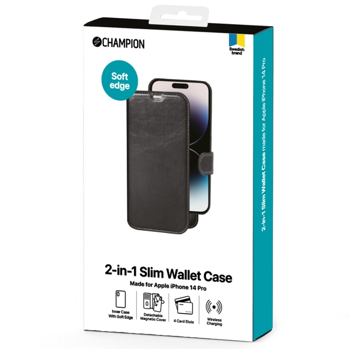 Champion 2-in-1 Slim wallet för iPhone 14 Pro ryhmässä ÄLYPUHELIMET JA TABLETIT / Puhelimen suojakotelo / Apple / iPhone 14 @ TP E-commerce Nordic AB (C13580)