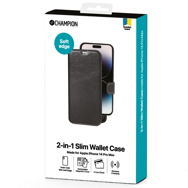 Champion 2-in-1 ohut lompakko iPhone 14 Pro Maxille ryhmässä ÄLYPUHELIMET JA TABLETIT / Puhelimen suojakotelo / Apple / iPhone 14 @ TP E-commerce Nordic AB (C13581)