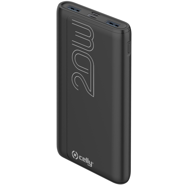 Celly PowerBank PD 20W 10.000 mAh Svart ryhmässä ÄLYPUHELIMET JA TABLETIT / Laturit & Kaapelit / Powerbanks @ TP E-commerce Nordic AB (C13590)