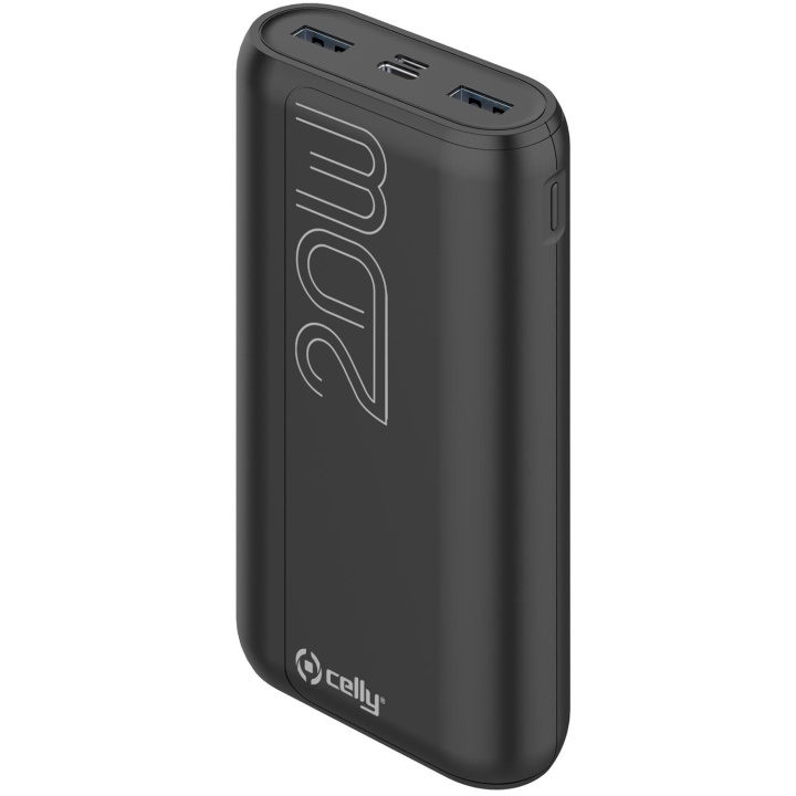 Celly PowerBank PD 20W 20.000 mAh Svart ryhmässä ÄLYPUHELIMET JA TABLETIT / Laturit & Kaapelit / Powerbanks @ TP E-commerce Nordic AB (C13592)