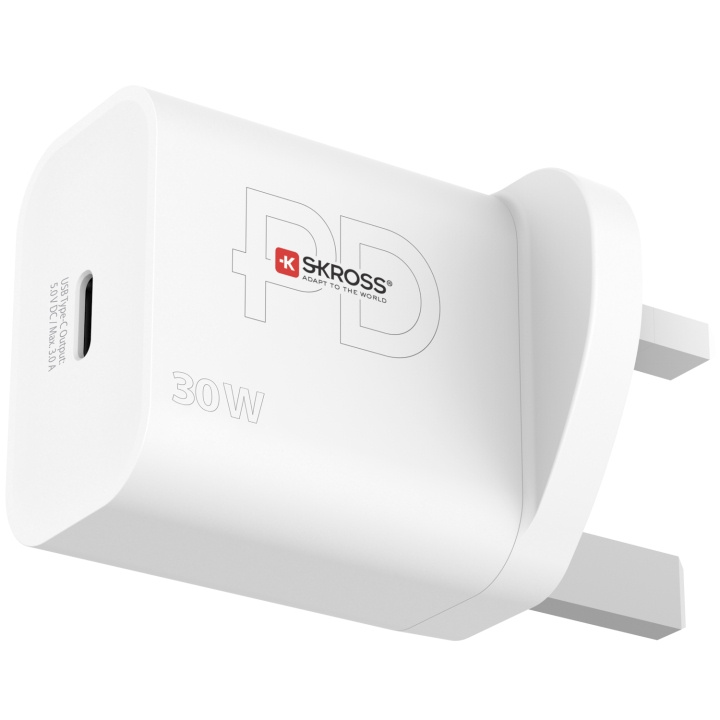 SKROSS Power Charger UK 1xUSB-C PD 30W ryhmässä KOTI, TALOUS JA PUUTARHA / Sähkö & Valaistus / Matkasovittimet @ TP E-commerce Nordic AB (C13648)