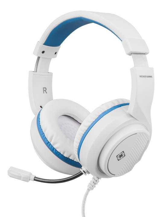 DELTACO GAMING Stereo Gaming Headset for PS5, 1x 3.5mm connector,white ryhmässä TIETOKOONET & TARVIKKEET / GAMING / Kuulokkeet @ TP E-commerce Nordic AB (C13816)