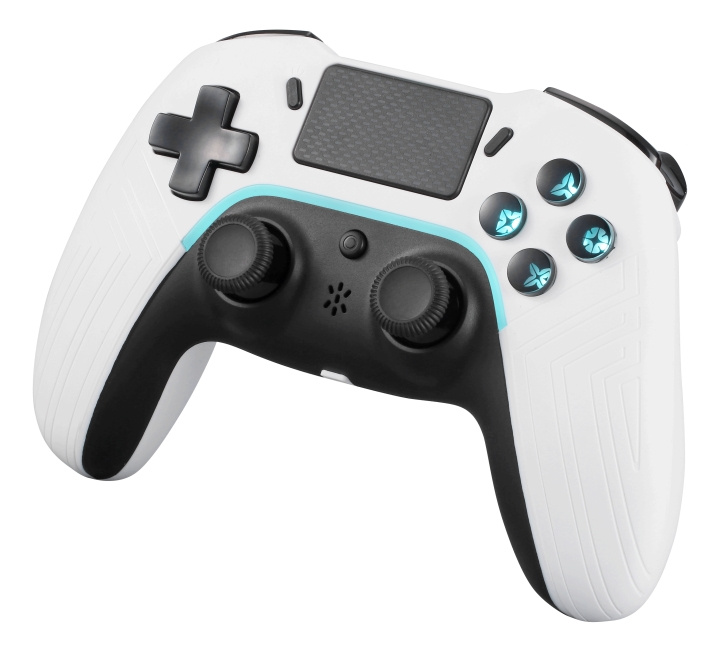deLTACO GAMING Playstation 4 bluetooth controller, white ryhmässä KODINELEKTRONIIKKA / Pelikonsolit & Tarvikkeet / Sony PlayStation 4 / Tarvikkeet @ TP E-commerce Nordic AB (C13825)