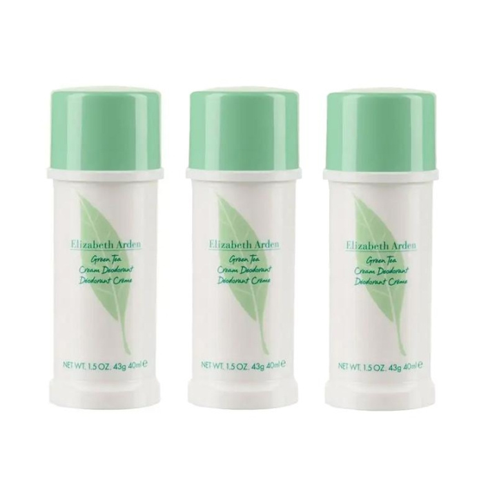 3-pack Elizabeth Arden Green Tea Cream Deodorant 40ml ryhmässä KAUNEUS JA TERVEYS / Tuoksut & Parfyymit / Deodorantit / Naisten deodorantit @ TP E-commerce Nordic AB (C13884)