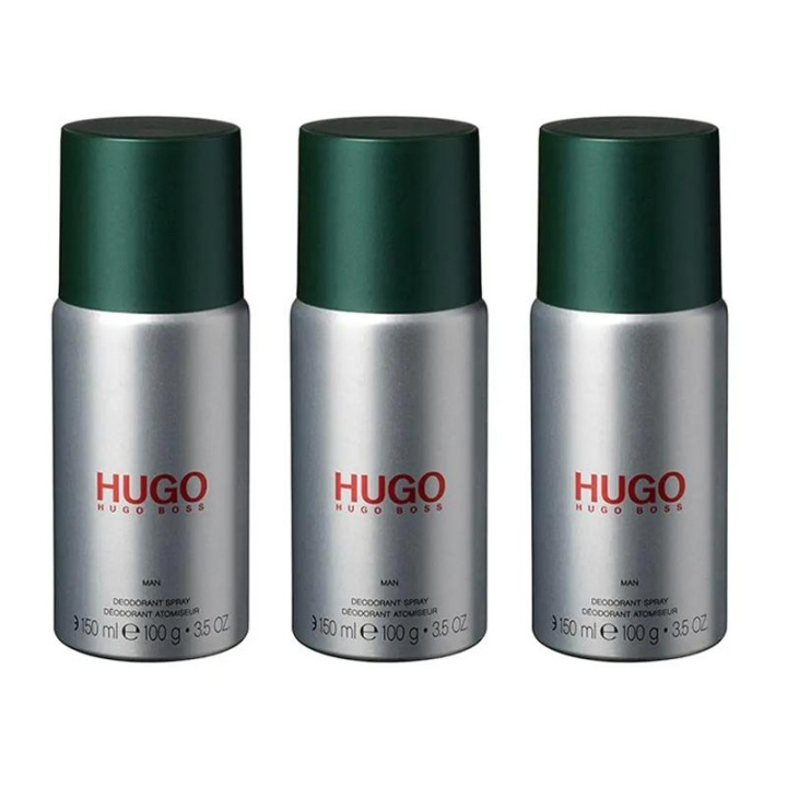 3-pack Hugo Boss Hugo Man Deo Spray 150ml ryhmässä KAUNEUS JA TERVEYS / Tuoksut & Parfyymit / Deodorantit / Miesten deodorantit @ TP E-commerce Nordic AB (C13892)