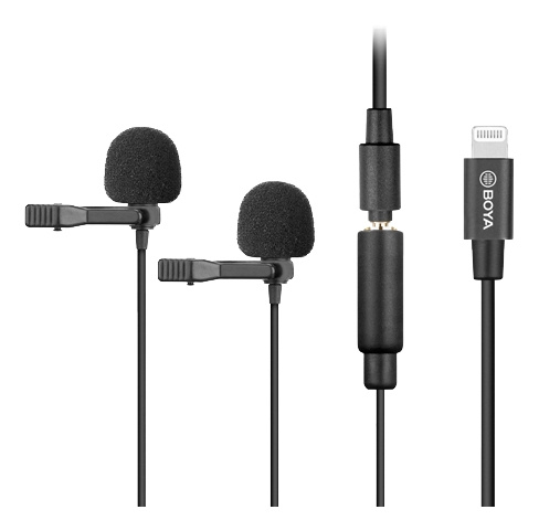 BOYA Dual-microphone for iOS device ryhmässä KODINELEKTRONIIKKA / Ääni & Kuva / Kädessä pidettävät mikrofonit @ TP E-commerce Nordic AB (C13943)