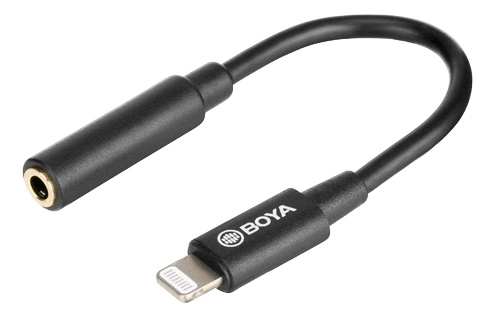 BOYA BY-K3 3.5mm TRRS female to Lightning male Audio Adapter, 0.2m, bl ryhmässä ÄLYPUHELIMET JA TABLETIT / Laturit & Kaapelit / Sovittimet @ TP E-commerce Nordic AB (C13952)