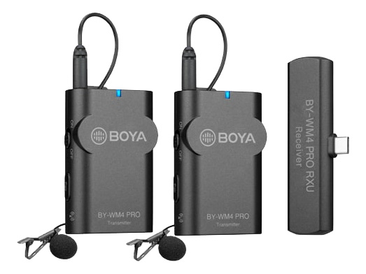 BOYA Mikrofoni BY-WM4 Pro K6 Lavalier x2 Langaton USB-C ryhmässä KODINELEKTRONIIKKA / Ääni & Kuva / Kädessä pidettävät mikrofonit @ TP E-commerce Nordic AB (C13968)