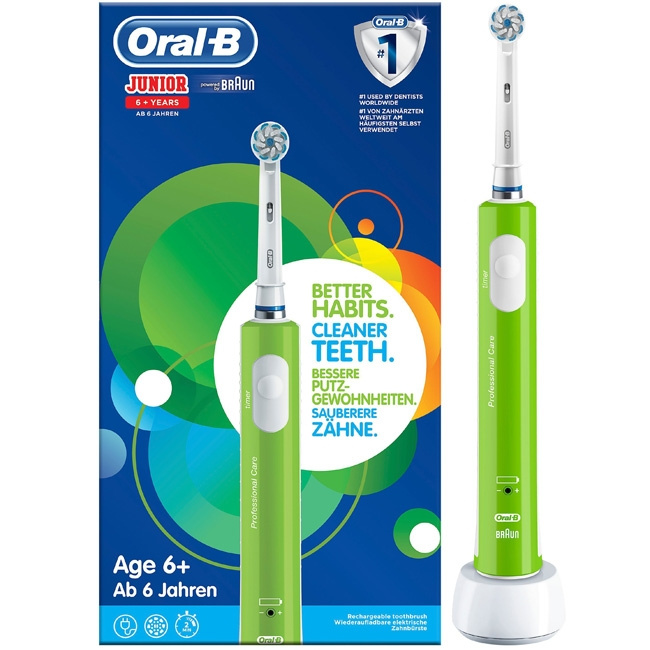 Oral B Eltandborste Junior Green SUT ryhmässä KAUNEUS JA TERVEYS / Suunhoito / Sähköhammasharjat @ TP E-commerce Nordic AB (C14106)