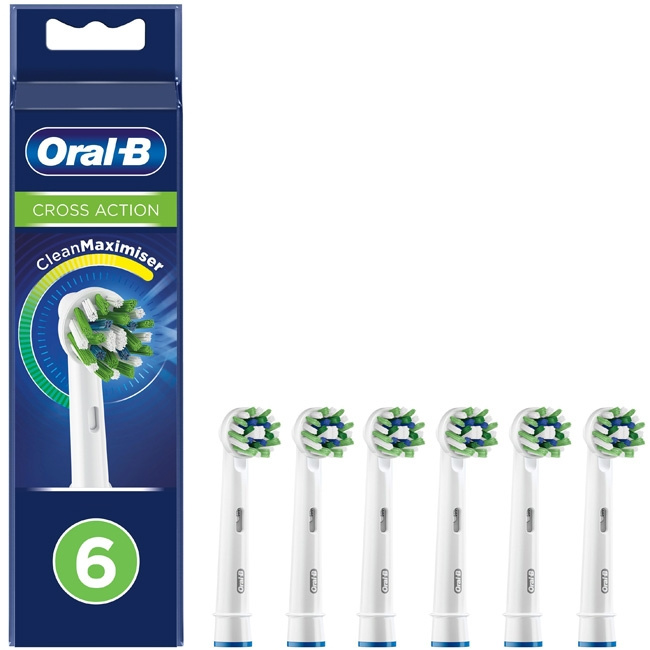 Oral B Borsthuvud CrossAction 6st ryhmässä KAUNEUS JA TERVEYS / Suunhoito / Sähköhammasharjat Tarvikkeet @ TP E-commerce Nordic AB (C14118)