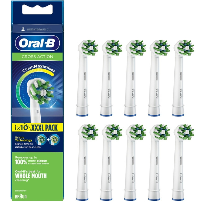 Oral B Borsthuvud CrossAction 10st ryhmässä KAUNEUS JA TERVEYS / Suunhoito / Sähköhammasharjat Tarvikkeet @ TP E-commerce Nordic AB (C14119)