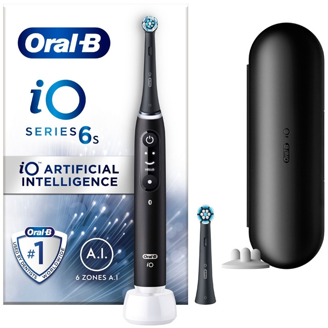 Oral B Eltandborste iO6S Black Lava ryhmässä KAUNEUS JA TERVEYS / Suunhoito / Sähköhammasharjat @ TP E-commerce Nordic AB (C14128)