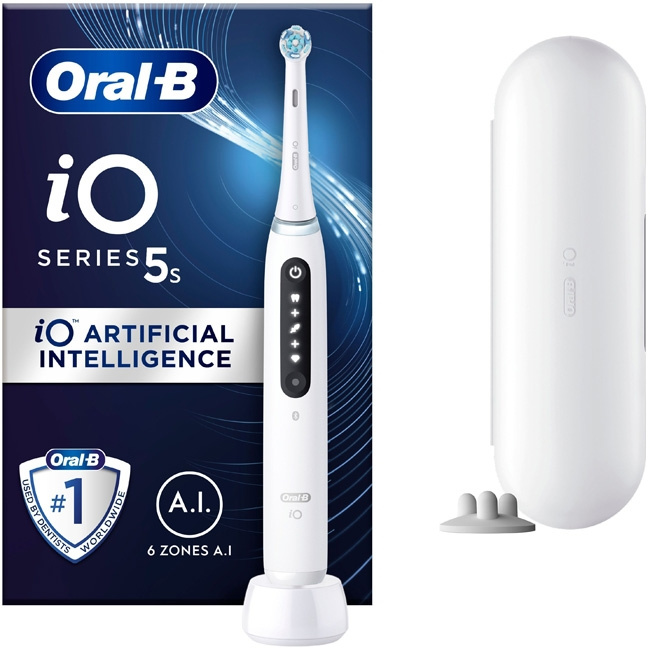 Oral B Eltandborste iO5s Quite White ryhmässä KAUNEUS JA TERVEYS / Suunhoito / Sähköhammasharjat Tarvikkeet @ TP E-commerce Nordic AB (C14131)