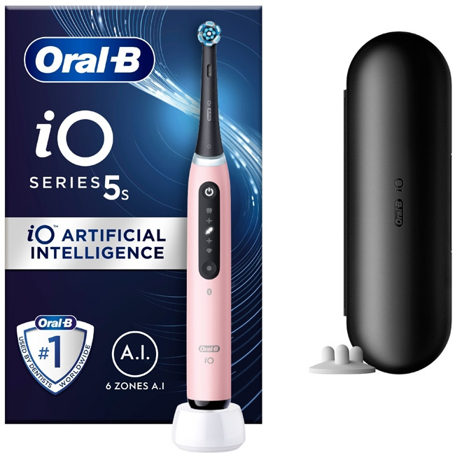 Oral B Eltandborste iO5s Blush Pink ryhmässä KAUNEUS JA TERVEYS / Suunhoito / Sähköhammasharjat @ TP E-commerce Nordic AB (C14132)