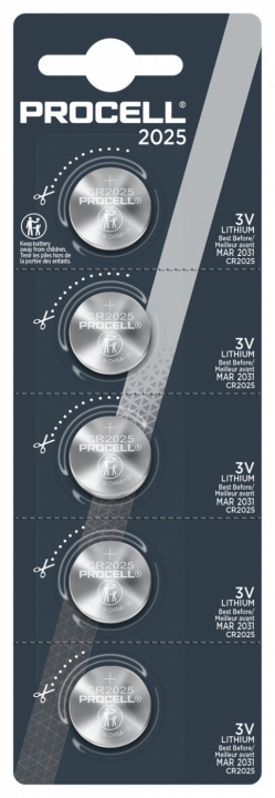 Procell Lithium CR2025, 3v 5ct Retail ryhmässä KODINELEKTRONIIKKA / Paristot & Laturit / Akut / Nappiparistot @ TP E-commerce Nordic AB (C14494)