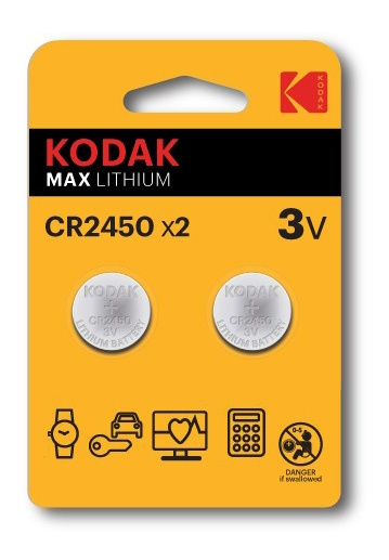 Kodak Kodak Max lithium CR2450 battery (2 pack) ryhmässä KODINELEKTRONIIKKA / Paristot & Laturit / Akut / Nappiparistot @ TP E-commerce Nordic AB (C14522)