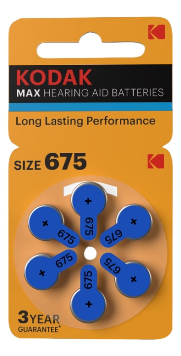 Kodak hearing aid P675 battery (6 pack) ryhmässä KODINELEKTRONIIKKA / Paristot & Laturit / Akut / Paristot kuulolaitteisiin @ TP E-commerce Nordic AB (C14525)