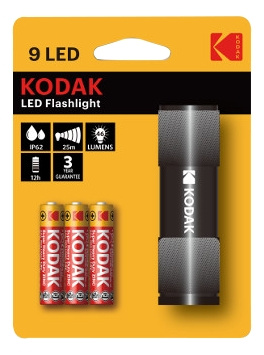 KODAK 9LED Flashlight black incl. 3xAAA ryhmässä URHEILU, VAPAA-AIKA JA HARRASTUS / Taskulamput & Otsalamput / Taskulamput @ TP E-commerce Nordic AB (C14618)