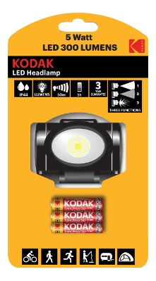 KODAK LED Headlamp 300lm incl.3xAAA ryhmässä URHEILU, VAPAA-AIKA JA HARRASTUS / Taskulamput & Otsalamput / Taskulamput @ TP E-commerce Nordic AB (C14624)
