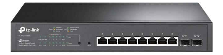 TP-Link JetStream™ 10-Port Gigabit Smart Switch with 8-Port PoE+ ryhmässä TIETOKOONET & TARVIKKEET / Verkko / Kytkimet / 10/100/1000Mbps @ TP E-commerce Nordic AB (C14704)