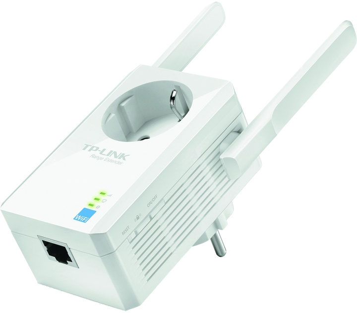 TP-LINK repeater, WLAN, 300Mbps, 1xRJ45, 1xCEE 7/4, 802.11b/g/n, valk ryhmässä TIETOKOONET & TARVIKKEET / Verkko / Wifi-vahvistimet @ TP E-commerce Nordic AB (C14714)