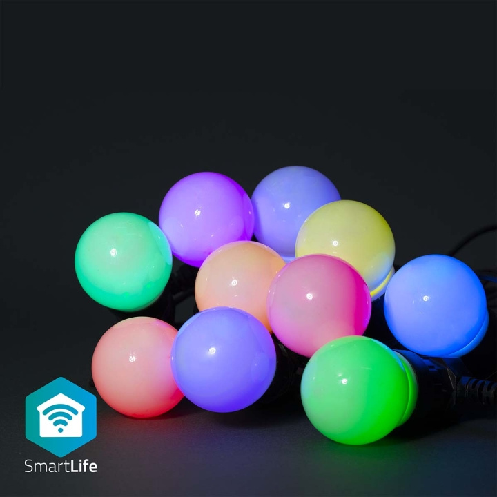 Nedis SmartLife-koristevalot | Partylight | Wi-Fi | RGB / Valkoinen | 10 LED\'s | 9.00 m | Android™ | Polttimon halkaisija: 50 mm ryhmässä KOTI, TALOUS JA PUUTARHA / Älykodit / Älykäs valaistus @ TP E-commerce Nordic AB (C14831)