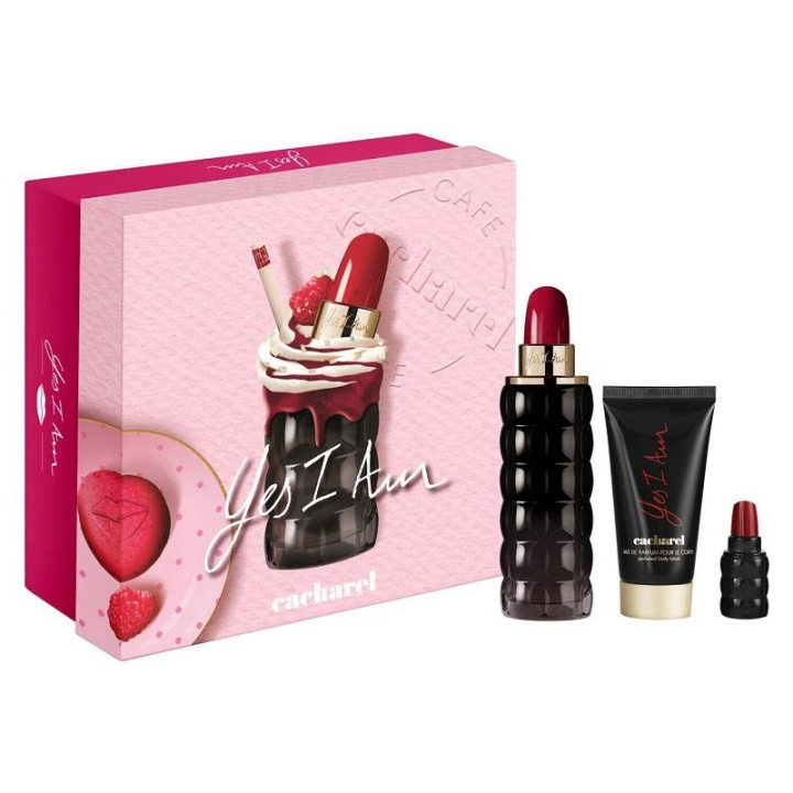 Giftset Cacharel Yes I Am Edp 75ml + Edp 5ml + Body Lotion 50ml ryhmässä KAUNEUS JA TERVEYS / Lahjapakkaukset / Naisten lahjapakkaukset @ TP E-commerce Nordic AB (C14857)