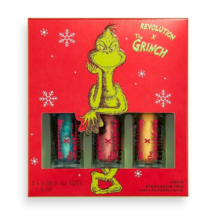 Makeup Revolution x The Grinch Don\'t Give a Grinch Liquid Eyeshadow Set ryhmässä KAUNEUS JA TERVEYS / Meikit / Silmät ja kulmat / Luomivärit @ TP E-commerce Nordic AB (C14892)