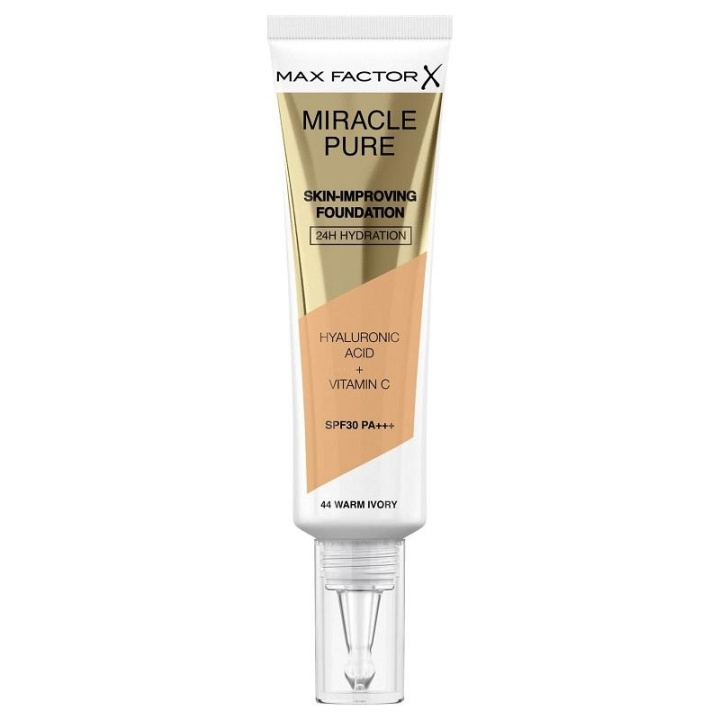 Max Factor Miracle Pure Skin-Improving Foundation 44 Warm Ivory 30ml ryhmässä KAUNEUS JA TERVEYS / Meikit / Meikit Kasvot / Meikkivoide @ TP E-commerce Nordic AB (C15022)