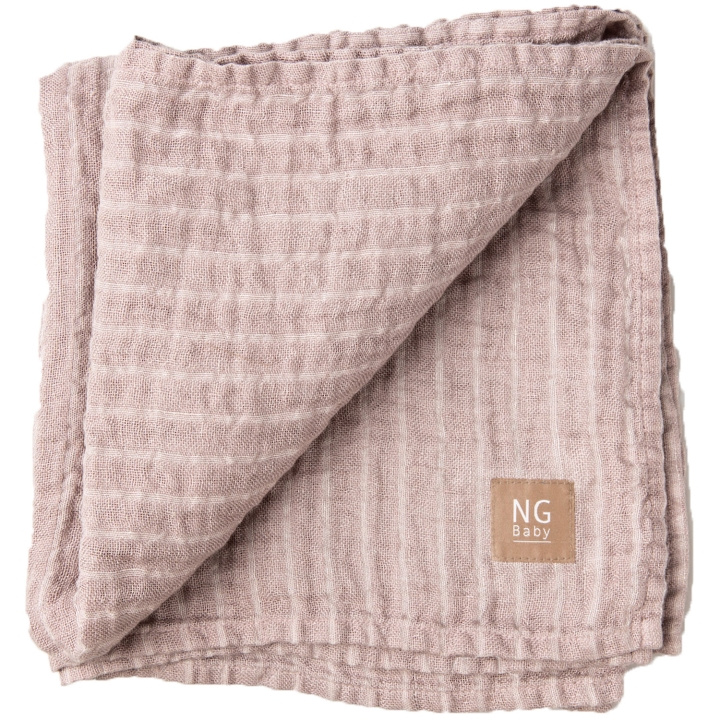 NG Baby LinneFilt Dusty Pink + Ivory s ryhmässä LELUT, TUOTTEET LAPSILLE JA VAUVOILLE / Lasten tekstiilit / Vauvan huovat @ TP E-commerce Nordic AB (C15303)