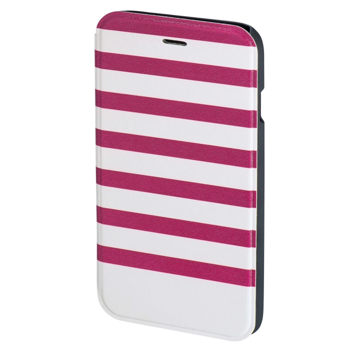 HAMA Plånboksväska DesignLine iPhone6/6S Stripe Rosa/Vit ryhmässä ÄLYPUHELIMET JA TABLETIT / Puhelimen suojakotelo / Apple / iPhone 6/6S @ TP E-commerce Nordic AB (C15488)