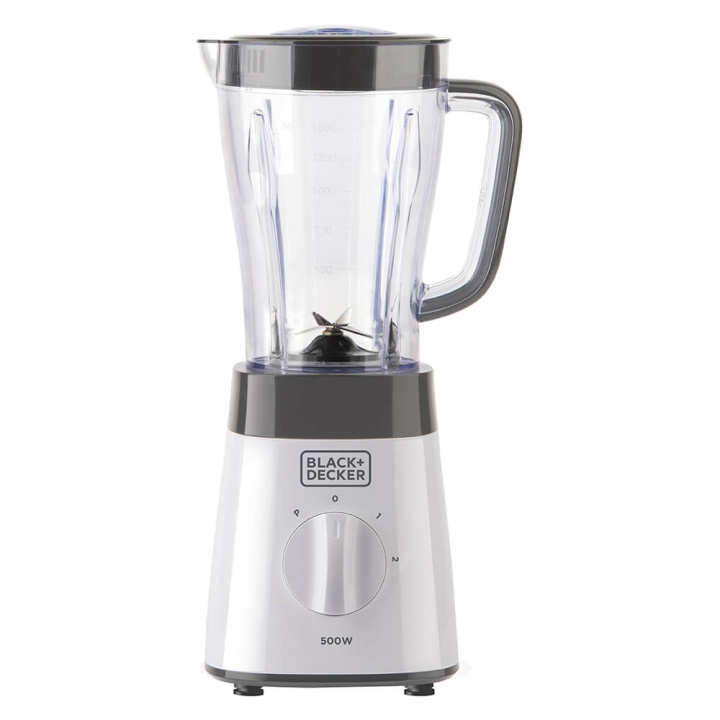 BLACK+DECKER Jar Blender 500W White ryhmässä KOTI, TALOUS JA PUUTARHA / Kodinkoneet / Yleiskoneet ja monitoimikoneet / Tehosekoittimet @ TP E-commerce Nordic AB (C15603)