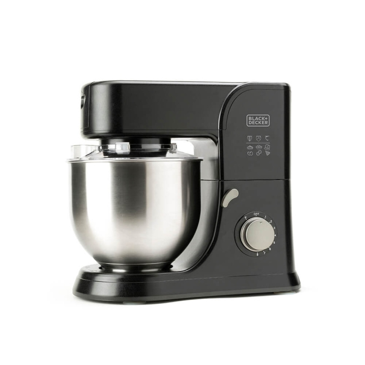 BLACK+DECKER Stand Mixer 1000W Black ryhmässä KOTI, TALOUS JA PUUTARHA / Kodinkoneet / Yleiskoneet ja monitoimikoneet / Yleiskoneet & Tarvikkeet @ TP E-commerce Nordic AB (C15604)