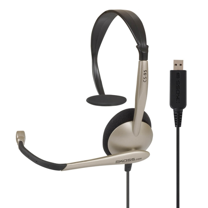 KOSS Headset CS95 Mono On-Ear Mic USB Champagne ryhmässä TIETOKOONET & TARVIKKEET / Tietokonetarvikkeet / Kuulokkeet @ TP E-commerce Nordic AB (C15639)