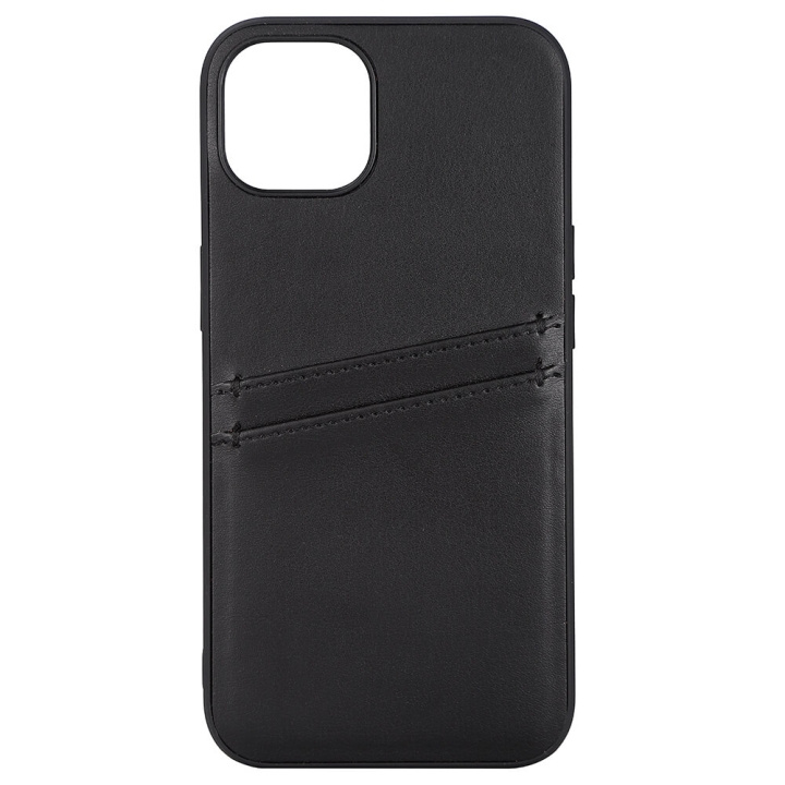 Buffalo Back cover PU 2 card iPhone 13 Black ryhmässä ÄLYPUHELIMET JA TABLETIT / Puhelimen suojakotelo / Apple / iPhone 13 / Kuoret @ TP E-commerce Nordic AB (C15722)