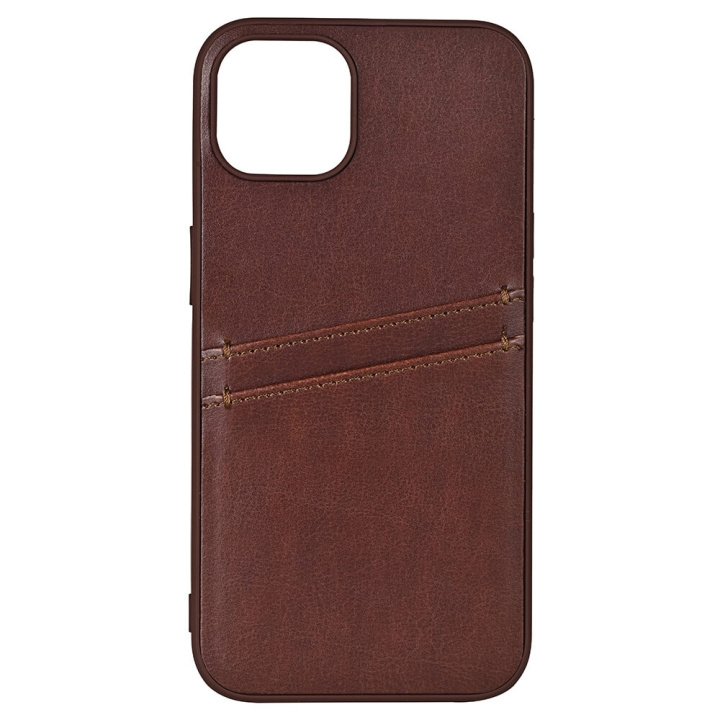 BUFFALO Backcover PU 2 card iPhone 13 Brown ryhmässä ÄLYPUHELIMET JA TABLETIT / Puhelimen suojakotelo / Apple / iPhone 13 / Kuoret @ TP E-commerce Nordic AB (C15723)