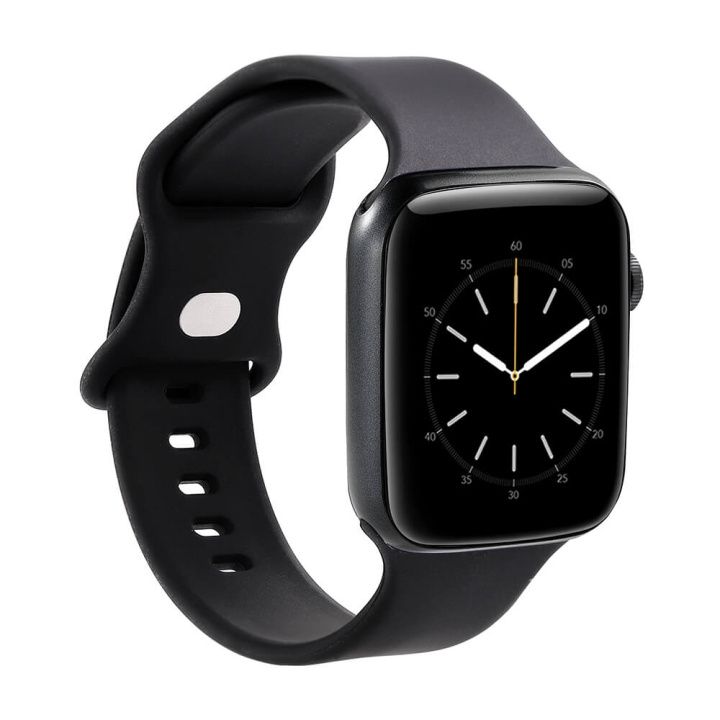 Gear Watchband Silicone BLACK Apple Watch 42/44/45 ryhmässä URHEILU, VAPAA-AIKA JA HARRASTUS / Urheilu- ja sykekellot / Tarvikkeet @ TP E-commerce Nordic AB (C15821)