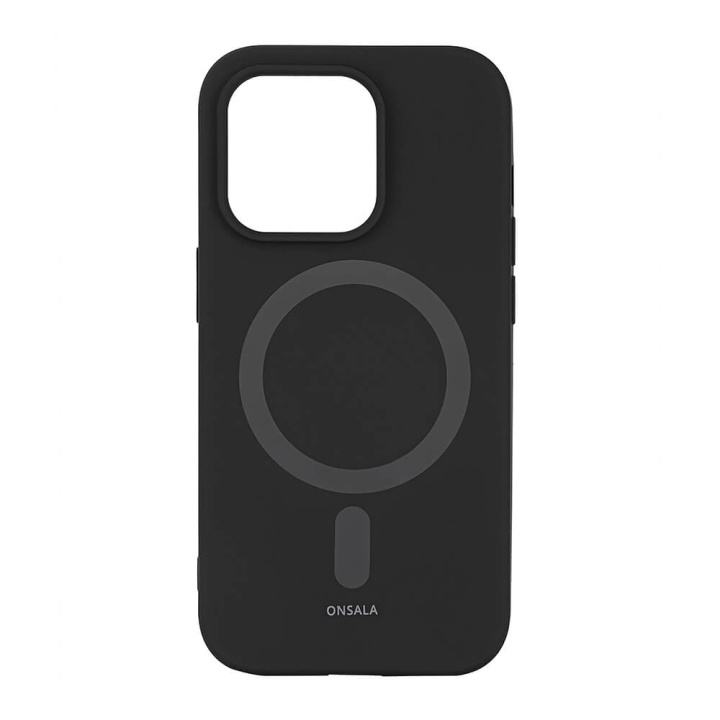 Onsala Suojakuori Silikooni MagSeries Black - iPhone 14 Pro ryhmässä ÄLYPUHELIMET JA TABLETIT / Puhelimen suojakotelo / Apple / iPhone 14 @ TP E-commerce Nordic AB (C15863)